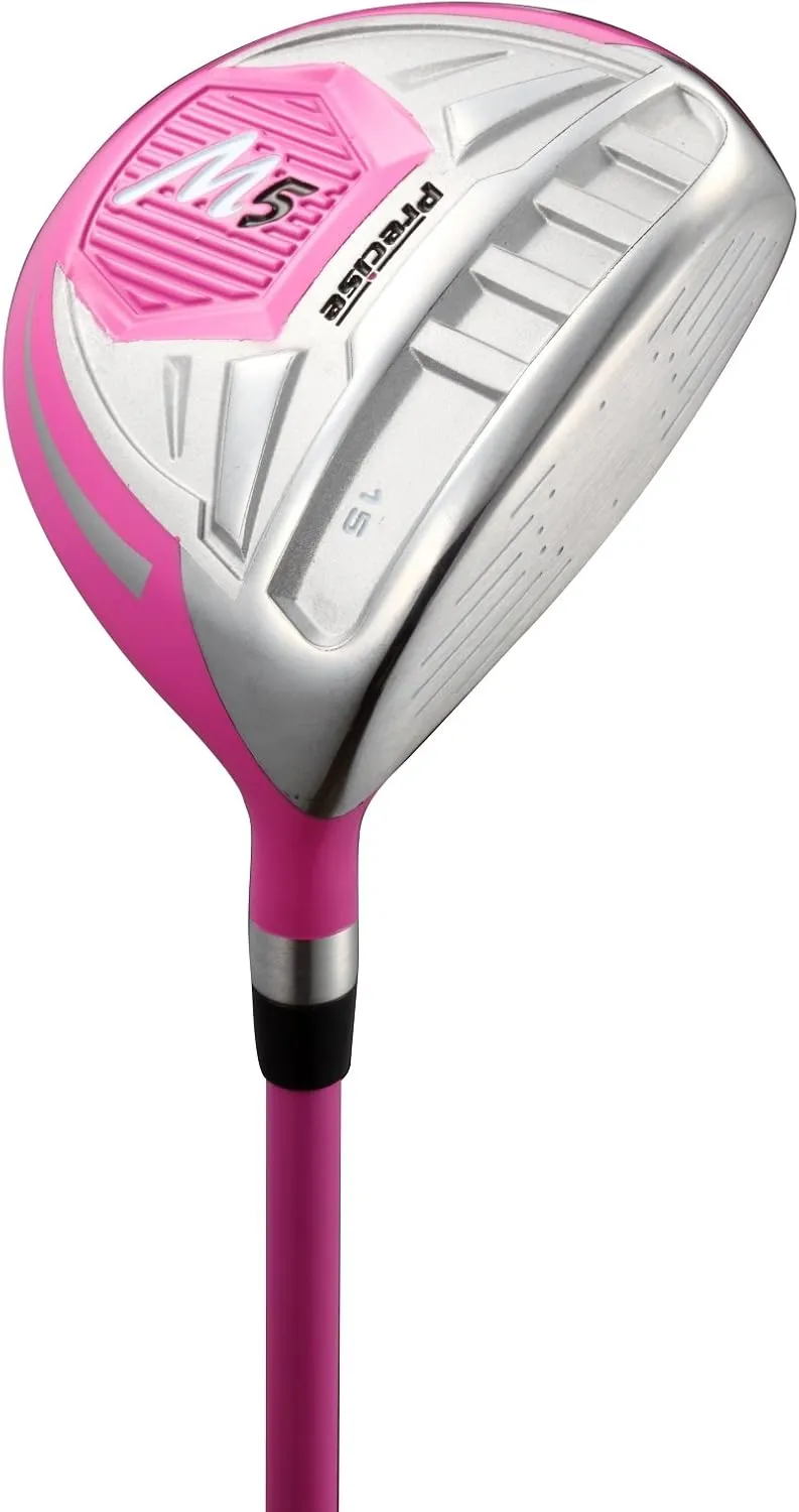 Precise M5 Ladies Complete Left & Right Handed Golf Club Set | Complete Regular & Petite Womens Golf Clubs Set | with 3 HC's, Lightweight Shafts & Spacious Stand Bag w/Pockets & Dual Carrying Straps