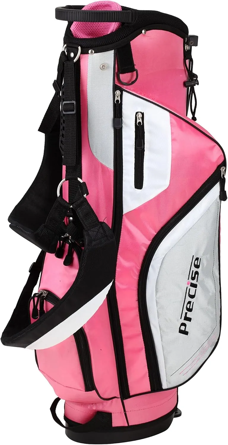 Precise M5 Ladies Complete Left & Right Handed Golf Club Set | Complete Regular & Petite Womens Golf Clubs Set | with 3 HC's, Lightweight Shafts & Spacious Stand Bag w/Pockets & Dual Carrying Straps
