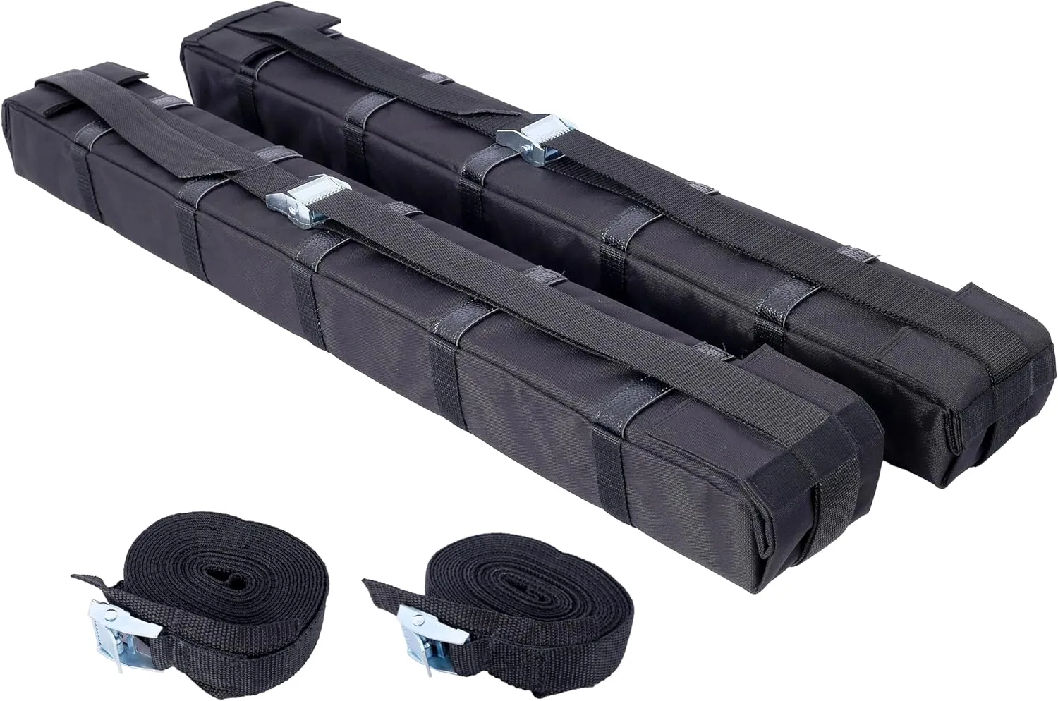Premium Kayak Roof Rack Pads Universal Car Soft Roof Rack Kayak Carrier with Tie Down Straps Tie Down Rope Quick Loop Strap and Storage Bag for Canoe Surfboard Paddleboard SUP Snowboard Black