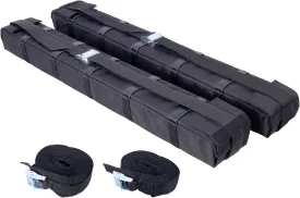 Premium Kayak Roof Rack Pads Universal Car Soft Roof Rack Kayak Carrier with Tie Down Straps Tie Down Rope Quick Loop Strap and Storage Bag for Canoe Surfboard Paddleboard SUP Snowboard Black