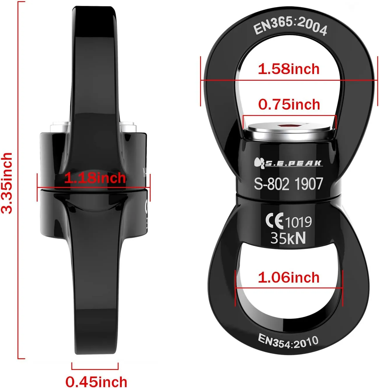 PROND Swing Swivel 35kN Safest Rotational Device, Swing Spinner, Carabiner Swivel, Climbing Rope Swivels for Childrens Web Tree Swing Setting, Aerial Dance, Hanging Hammock