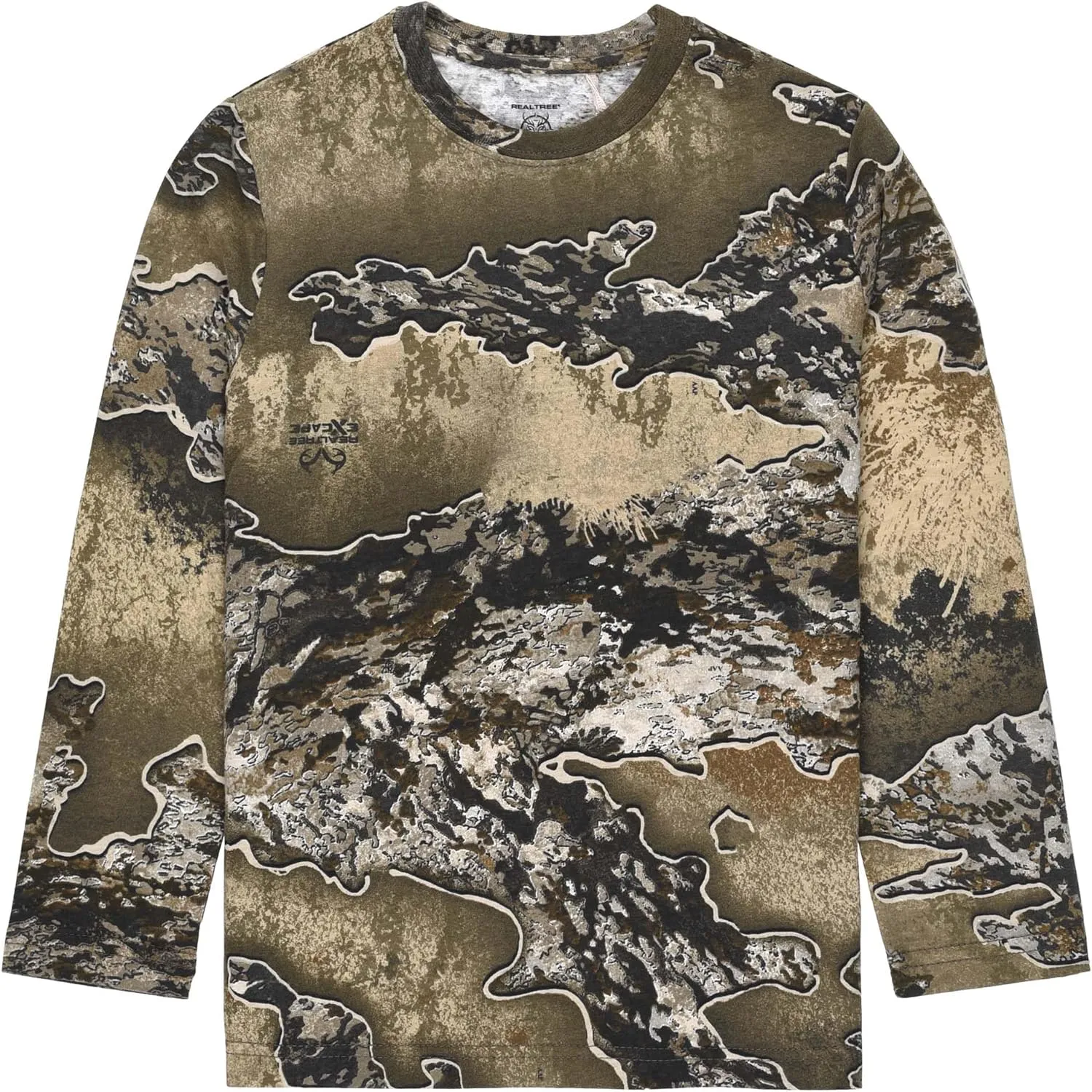 Realtree and Mossy Oak Authentic Youth Camouflage Pattern Long Sleeves Crewneck Tee Shirts for Kids