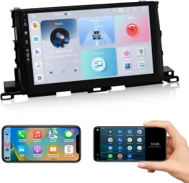 Roadanvi X12 10.2" Car Radio Headunit for Toyota Highlander 2015-2019 Wireless Carplay Android Auto 1280x720 QLED Touch Screen Car Stereo WiFi 4G LTE GPS Navigation 4G 64G