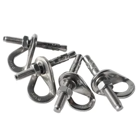 Rock Climbing Holds, 304 Stainless Steel Heavy Duty Climbing Anchor, 10 mm (3/8") Climbing Anchor Bolts for Indoor Outdoor Climb Train High Worker/Mountaineering/Home Gyms/Hammocks(4 Pcs)