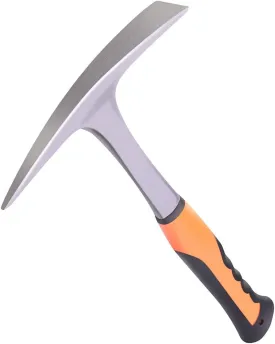 Rock Pick,Forged Brick Hammer, Geologist Rock Pick, Mason's/Bricklayer's Hammer-28 oz Masonary Tool with Pointed Tip &Forged Steel Construction-Shock Reduction handle (point&flat)