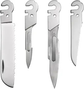 Roxon FT02 Build Your Own Multitool Accessory for Flex Multitool (4 pcs A set included Small Serrated Blade, Small & Large Scalpel, Large Serrated Blade) Replaceable Tools for all kinds of Knives