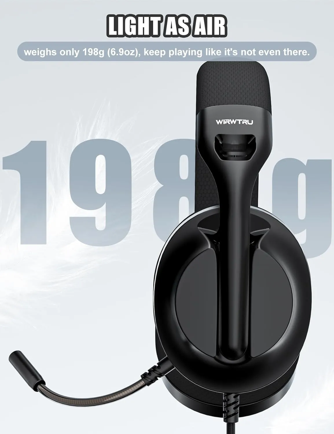 S30 Gaming Headset with Microphone,198g Lightweight Design, Wired Gaming Headphones for Xbox, Xbox Series X|S, PS5, PS4, Switch, PC, Noise Cancelling Mic, Soft Earmuffs (Black)