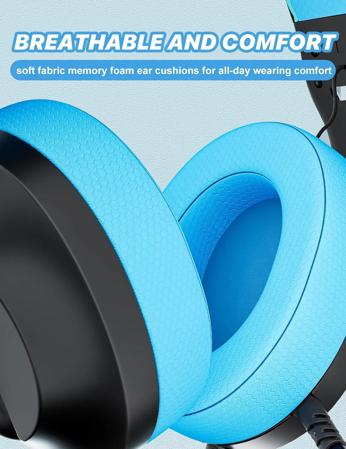 S30 Gaming Headset with Microphone,198g Lightweight Design, Wired Gaming Headphones for Xbox, Xbox Series X|S, PS5, PS4, Switch, PC, Noise Cancelling Mic, Soft Earmuffs (Blue)