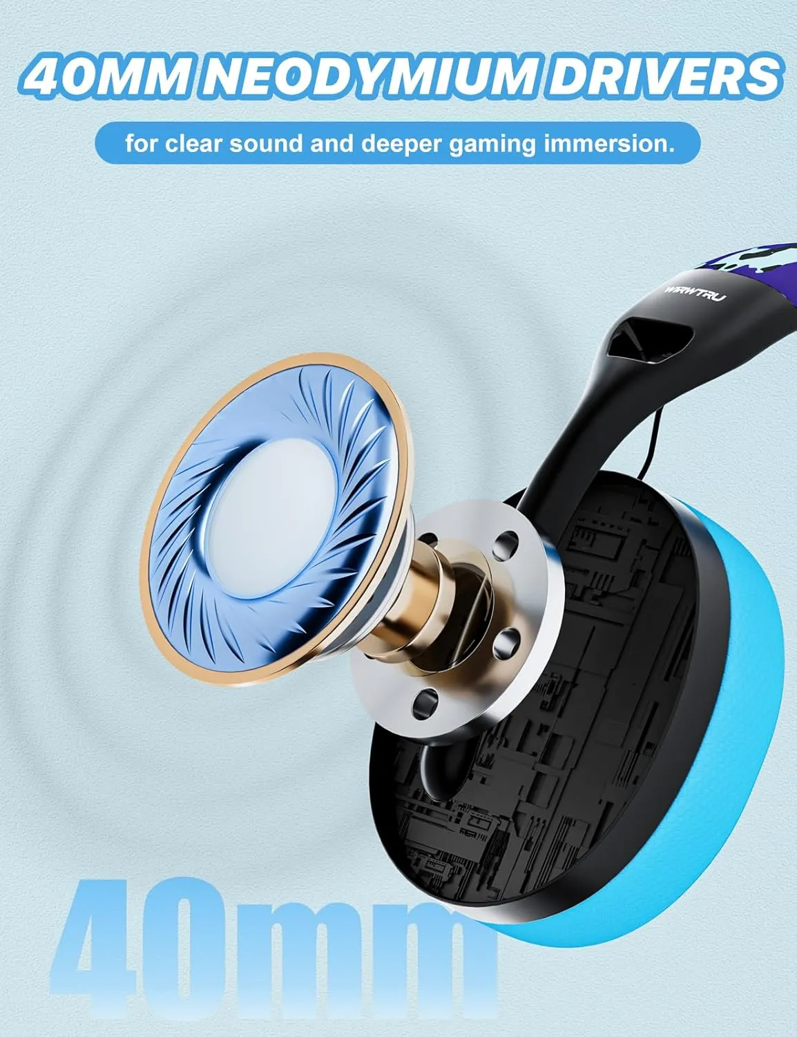 S30 Gaming Headset with Microphone,198g Lightweight Design, Wired Gaming Headphones for Xbox, Xbox Series X|S, PS5, PS4, Switch, PC, Noise Cancelling Mic, Soft Earmuffs (Blue)