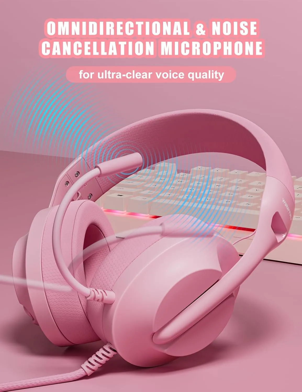 S30 Gaming Headset with Microphone,198g Lightweight Design, Wired Gaming Headphones for Xbox, Xbox Series X|S, PS5, PS4, Switch, PC, Noise Cancelling Mic, Soft Earmuffs (Pink)