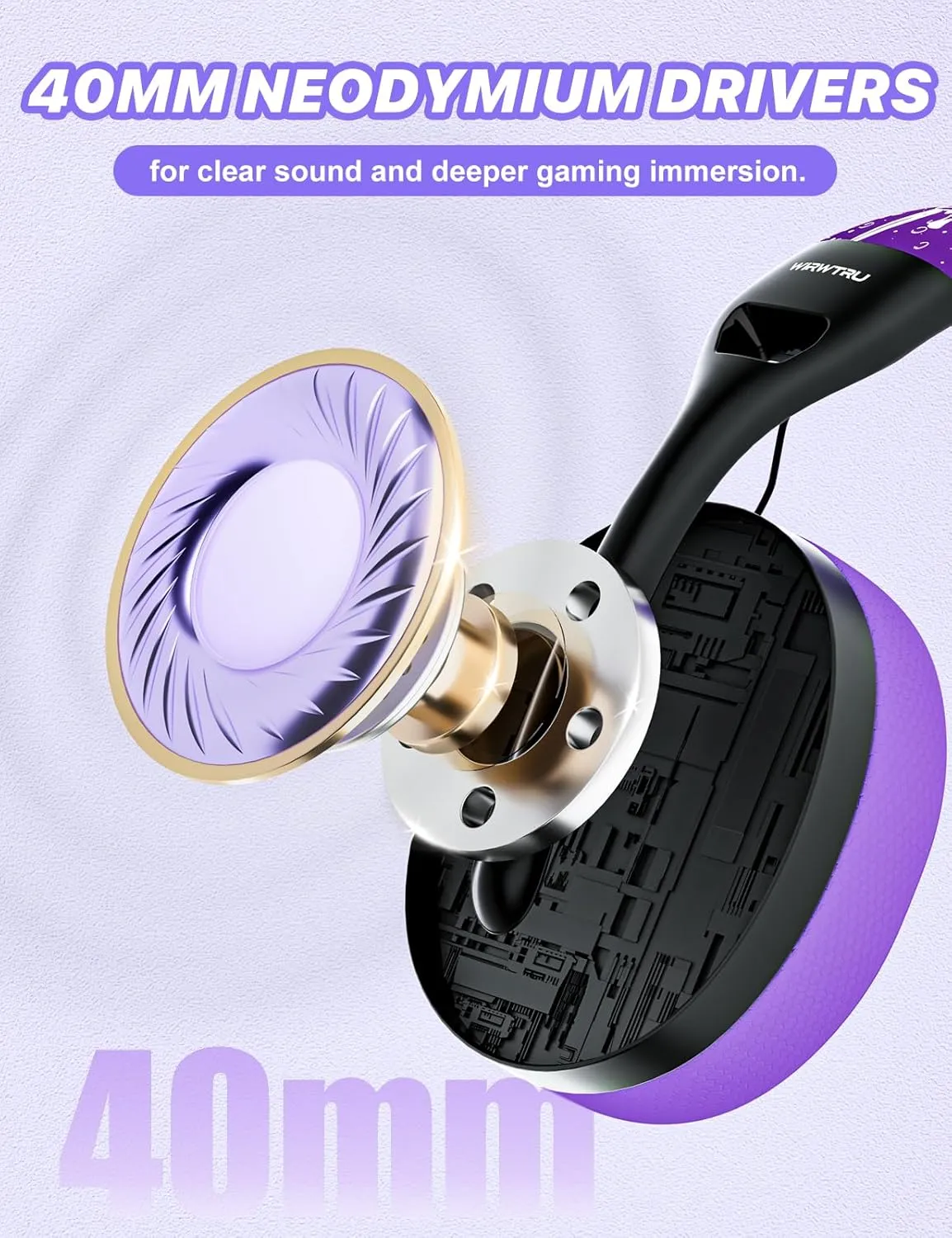 S30 Gaming Headset with Microphone,198g Lightweight Design, Wired Gaming Headphones for Xbox, Xbox Series X|S, PS5, PS4, Switch, PC, Noise Cancelling Mic, Soft Earmuffs (Purple)