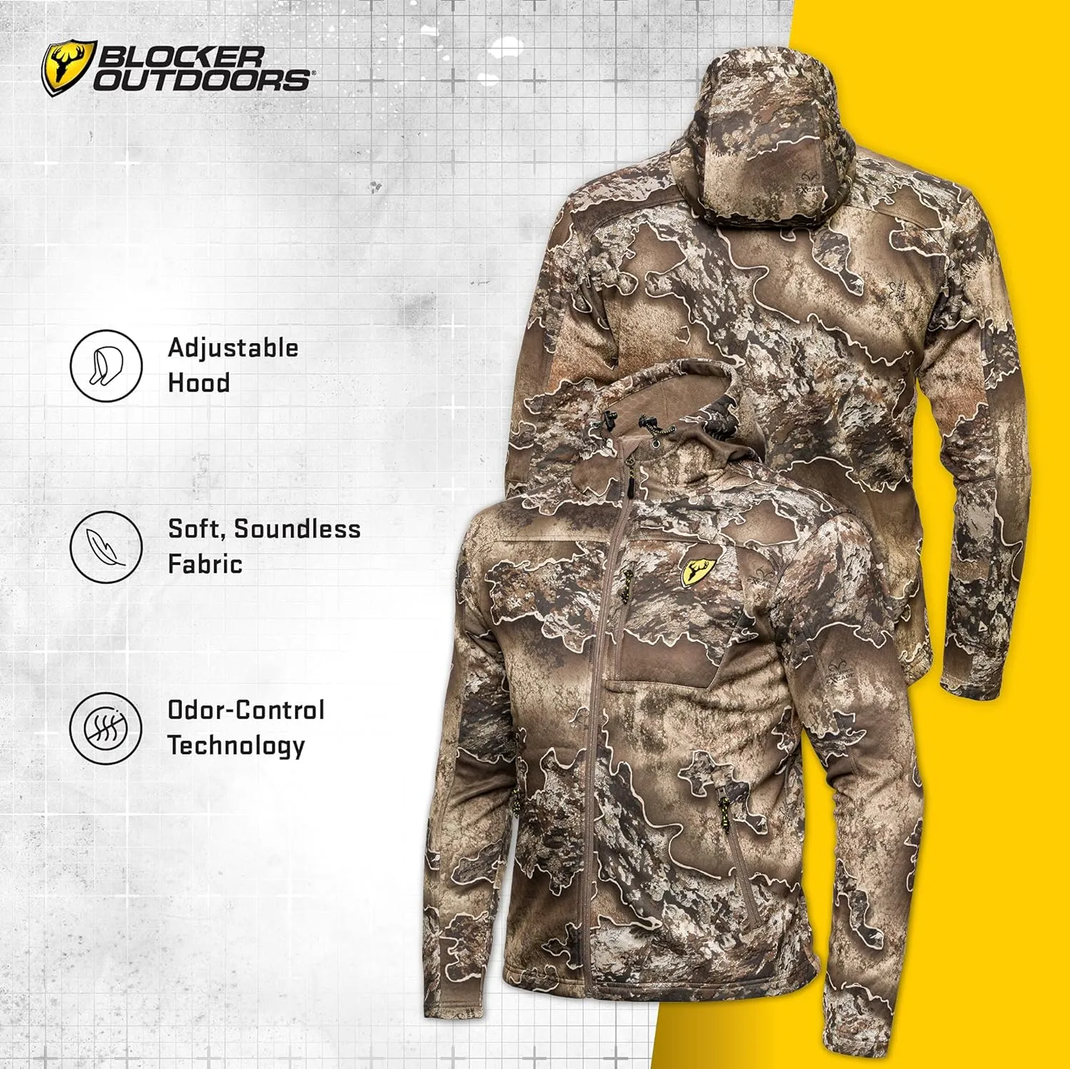 SCENTBLOCKER Scent Blocker Shield Series Silentec Midweight Jacket, Camo Hunting Clothes for Men