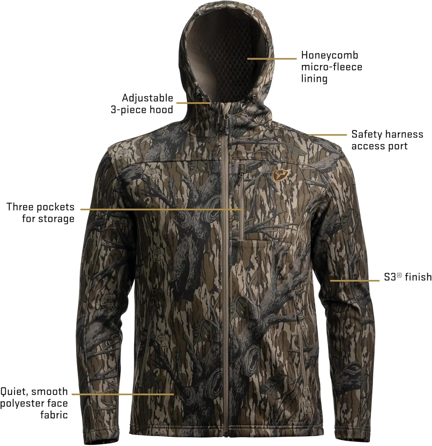 SCENTBLOCKER Scent Blocker Shield Series Silentec Midweight Jacket, Camo Hunting Clothes for Men