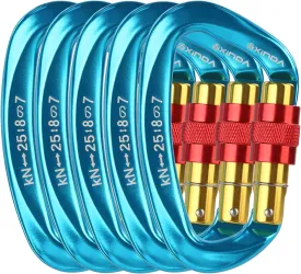Screwgate Locking Carabiner Clip - Professional Rock Climbing Carabiner Screw Lock,Heavy Duty Carabiners for Climbing,Mountaineer,Hammock,Camping,Outdoor Equipment
