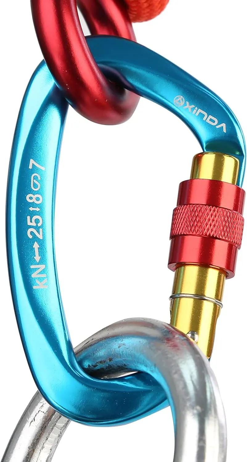 Screwgate Locking Carabiner Clip - Professional Rock Climbing Carabiner Screw Lock,Heavy Duty Carabiners for Climbing,Mountaineer,Hammock,Camping,Outdoor Equipment