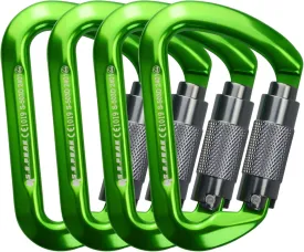SEPEAK UIAA 30kN Climbing Carabiner Clips, Professional Heavy Duty Twist Locking Carabiners for Climbing,Mountaineering, Rappelling, Camping, Hiking, Swings, Large D Ring Hooks