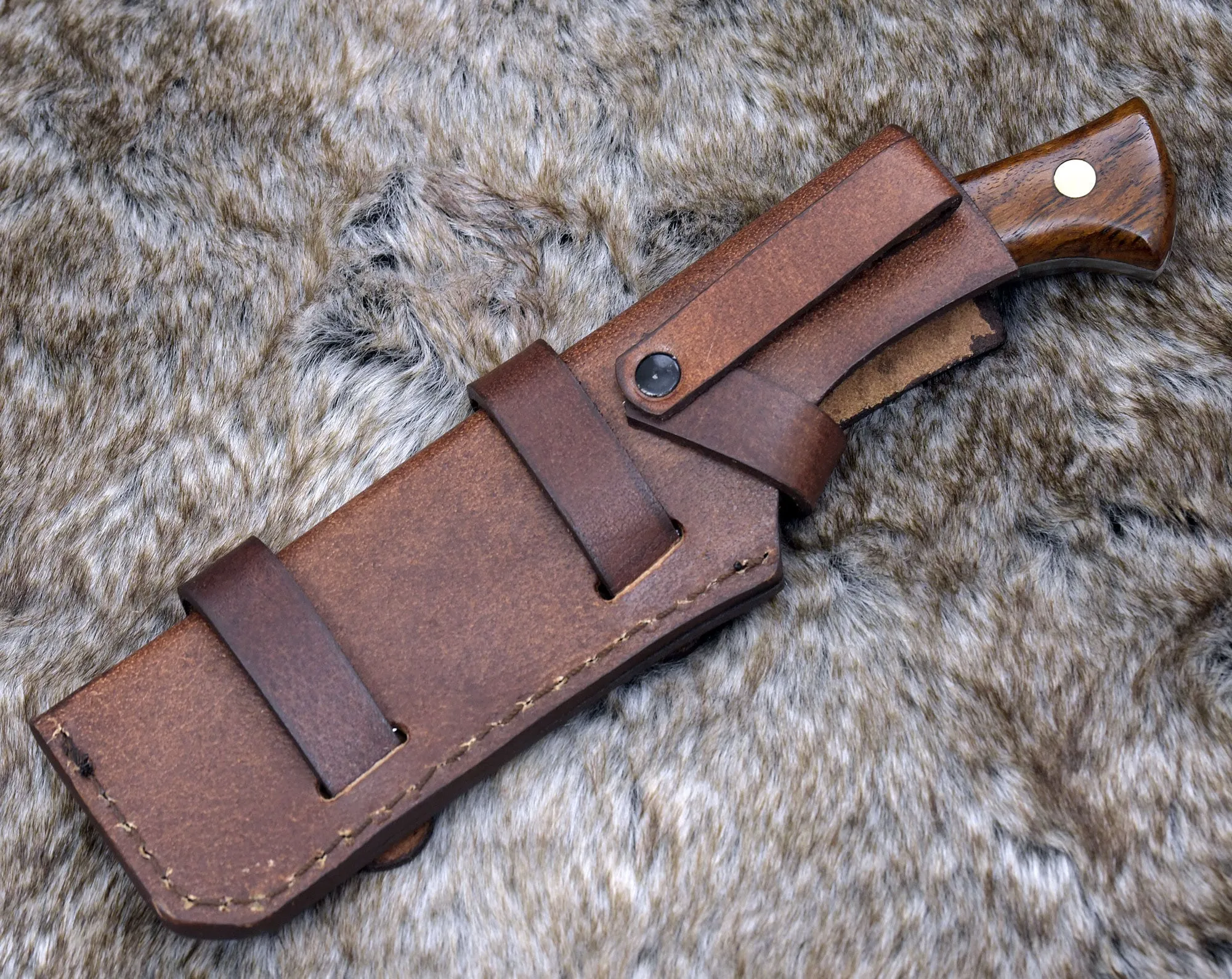 Shokunin USA Blackout 10" Damascus Fixed Blade Skinning and Hunting Knife