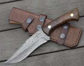 Shokunin USA Blackout 10" Damascus Fixed Blade Skinning and Hunting Knife
