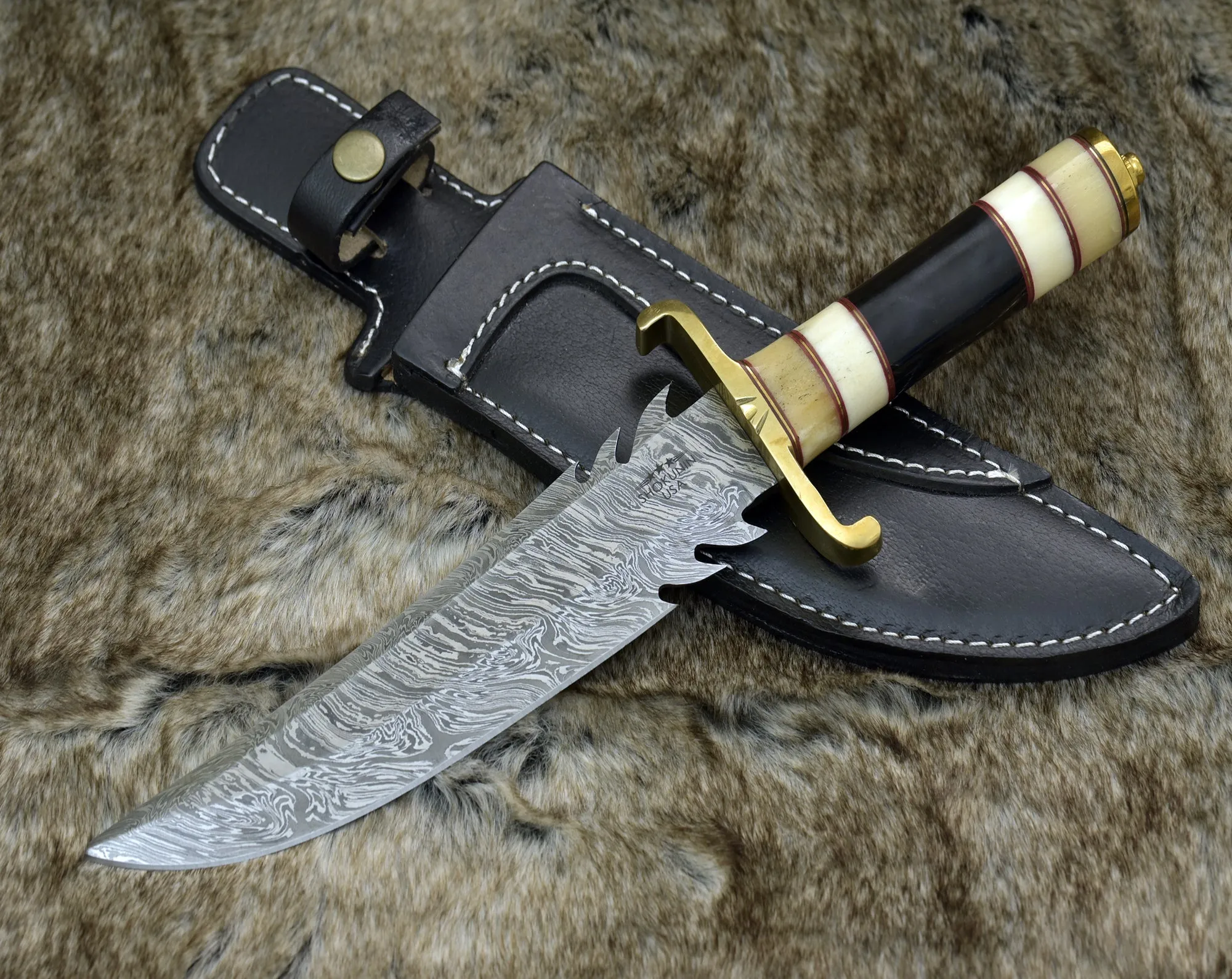Shokunin USA Roar Damascus Bowie Knife: Enhance Your Collection with a Premium Blade
