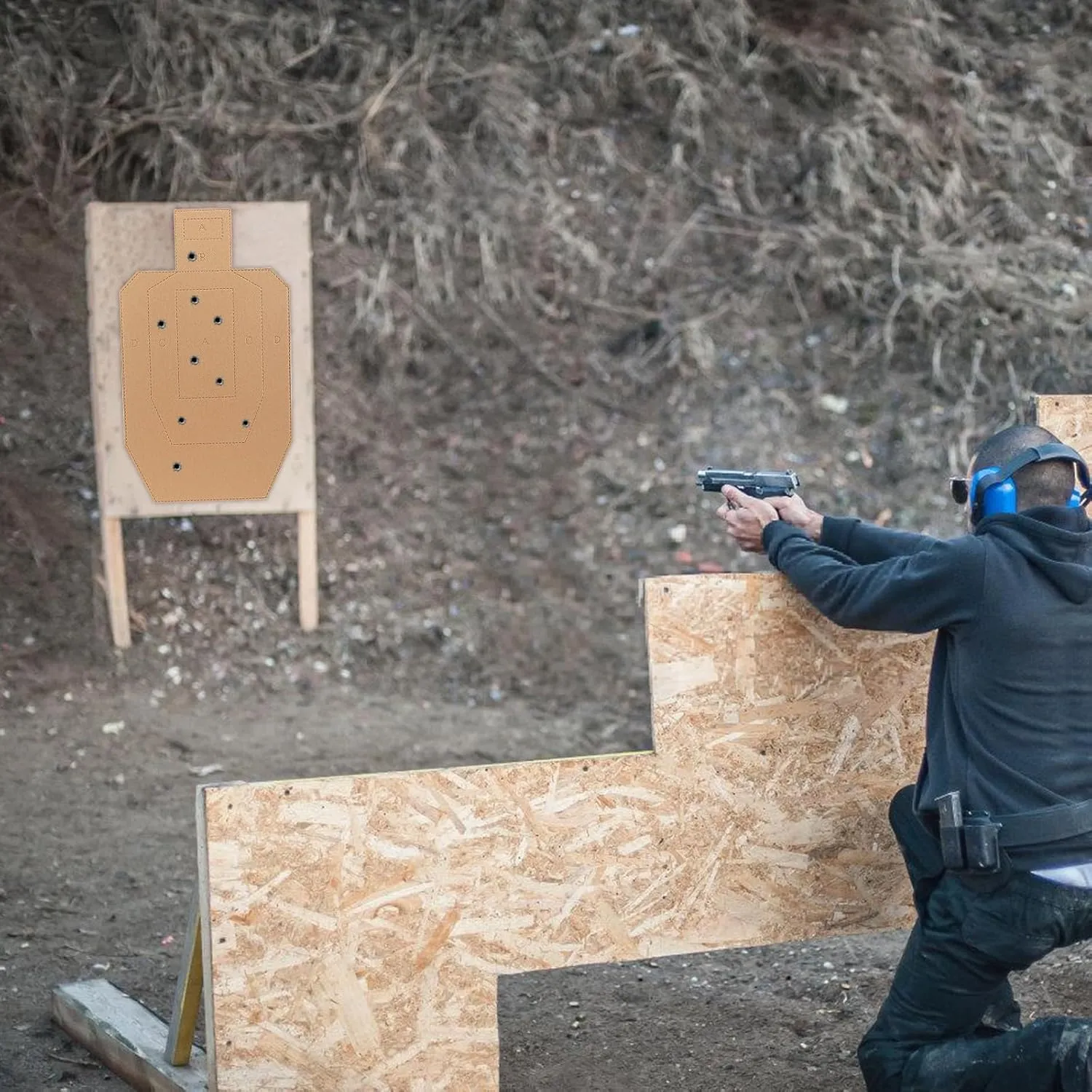 Shooting Targets - Silhouette Tactical Cardboard Targets for Shooting Range Practice Competitions Self-Defense Training