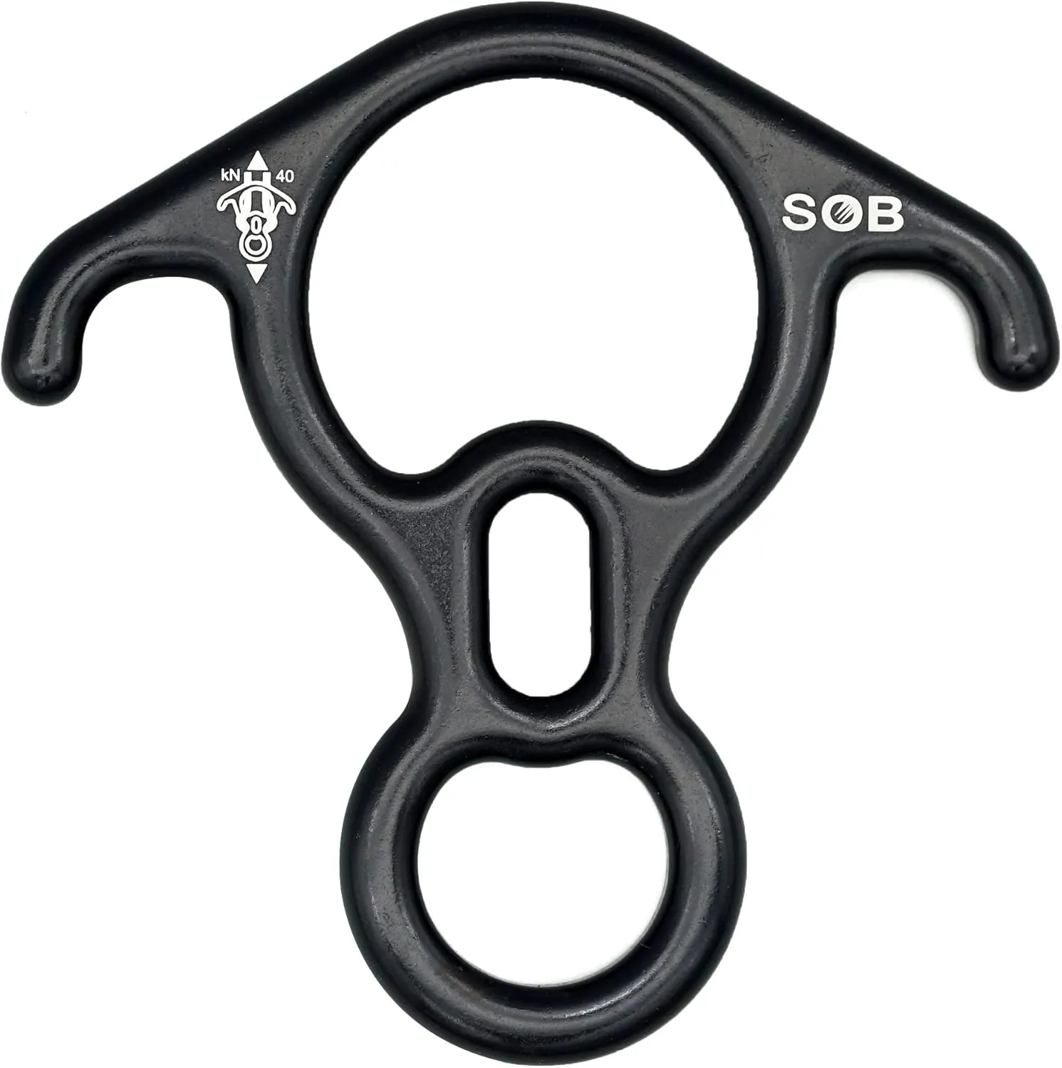 SOB 40KN Rescue Figure 8 Descender Belay Rappel Equipment Belay Rock Climbing Rigging Plate 7075 Aluminum Alloy for Climbing Belaying Rappelling Device