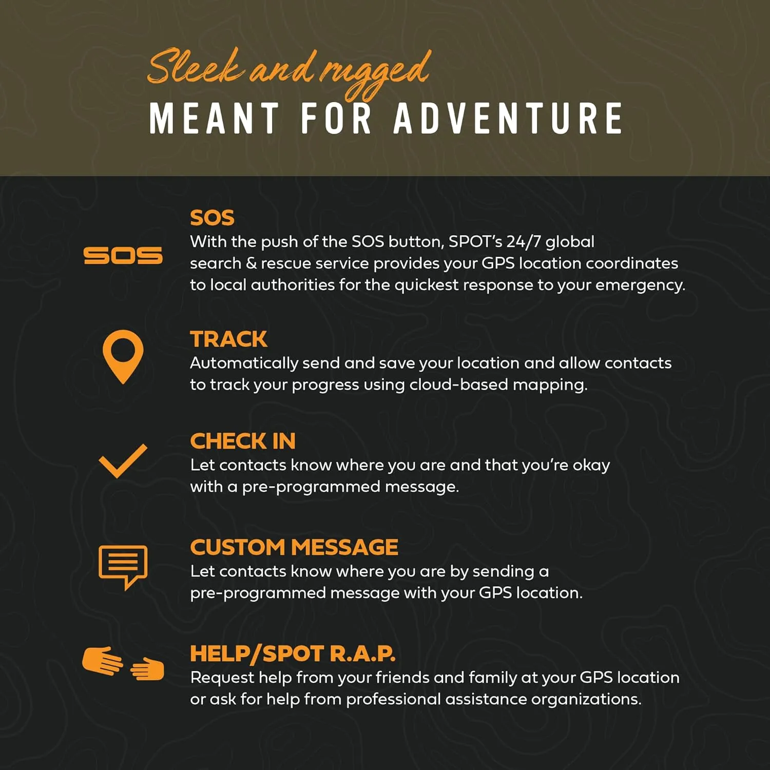 Spot Gen 4 Satellite GPS Messenger | Handheld Portable GPS Messenger for Hiking, Camping, Outdoor Activities | Globalstar Satellite Network Coverage | Subscription Applicable