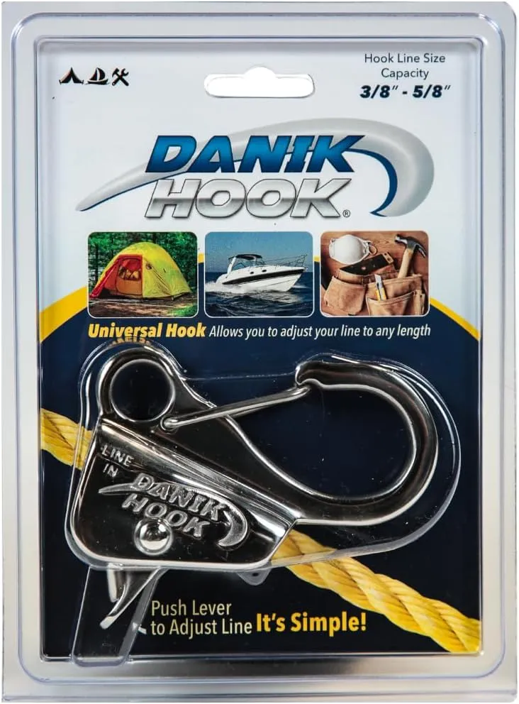 Stainless Steel Adjustable Anchor Hook  Easier to Use Than a Carabiner, Knotless Marine Anchor System for Boats & Outdoor Use  Quick Release, Holds Up to 8,000 lbs (Rope Not Included)