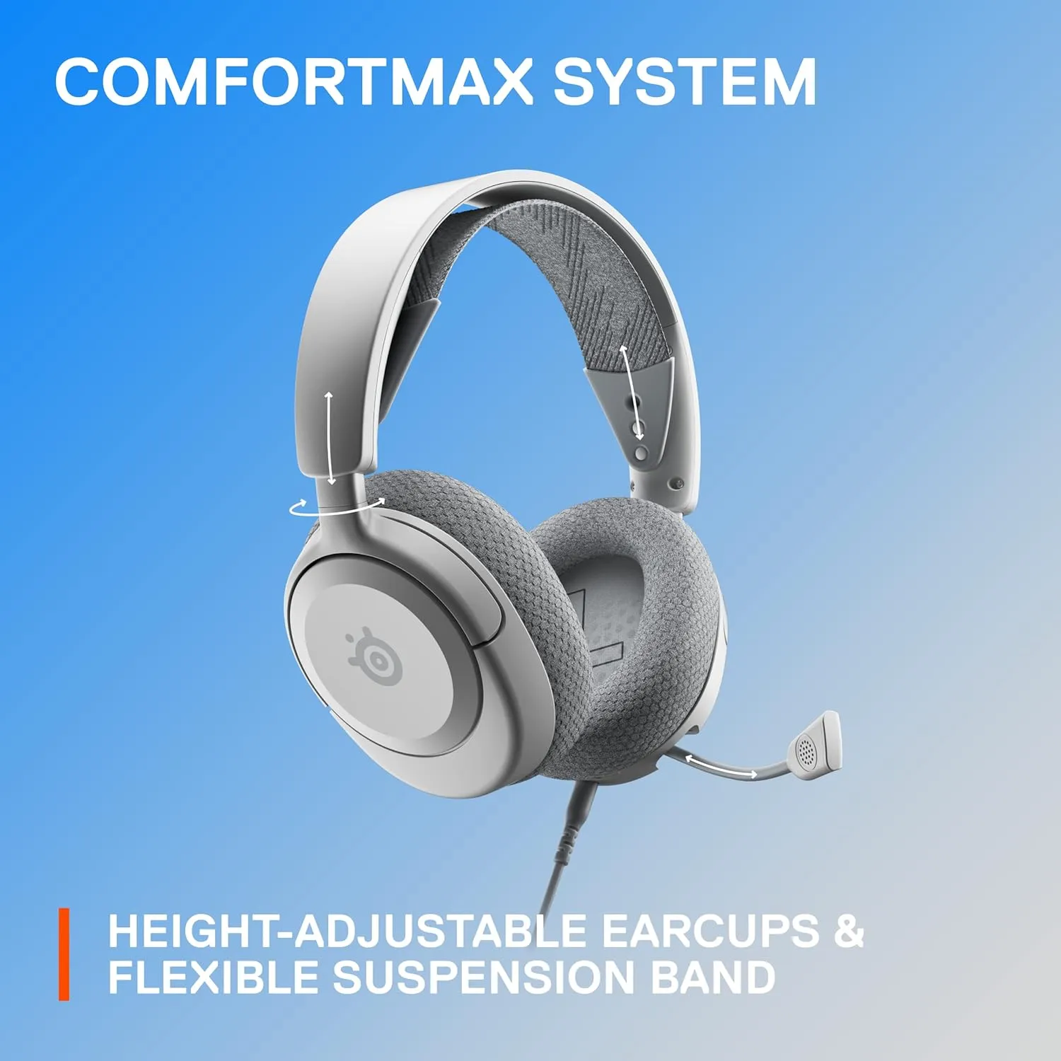 SteelSeries Arctis Nova 1P Multi-System Gaming Headset  Hi-Fi Drivers  360 Spatial Audio  Comfort Design  Durable  Lightweight  Noise-Cancelling Mic  PS5/PS4, PC, Xbox, Switch - White