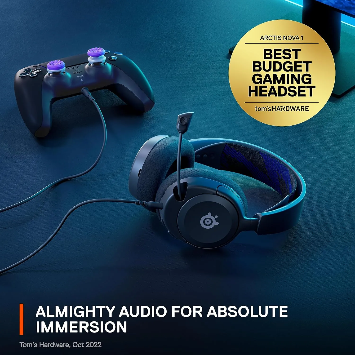 SteelSeries New Arctis Nova 1P Multi-System Gaming wired Headset  Hi-Fi Drivers  360 Spatial Audio  Comfort Design  Durable  LightweightNoise-Cancelling Mic  PS5/PS4, PC, Xbox, Switch - Black