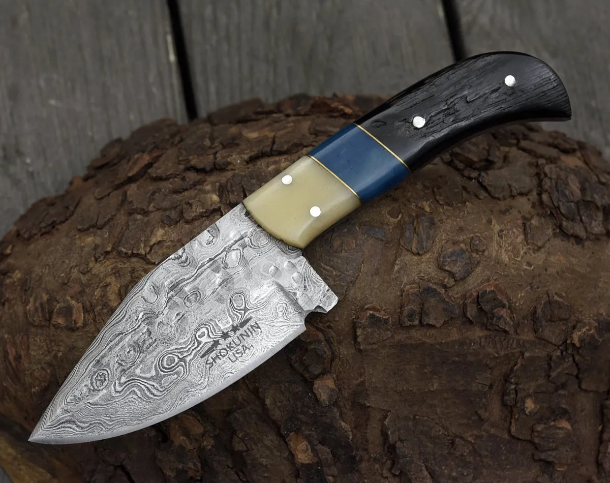 Stormfury Skinning Knife with Ram Horn & Bone Handle
