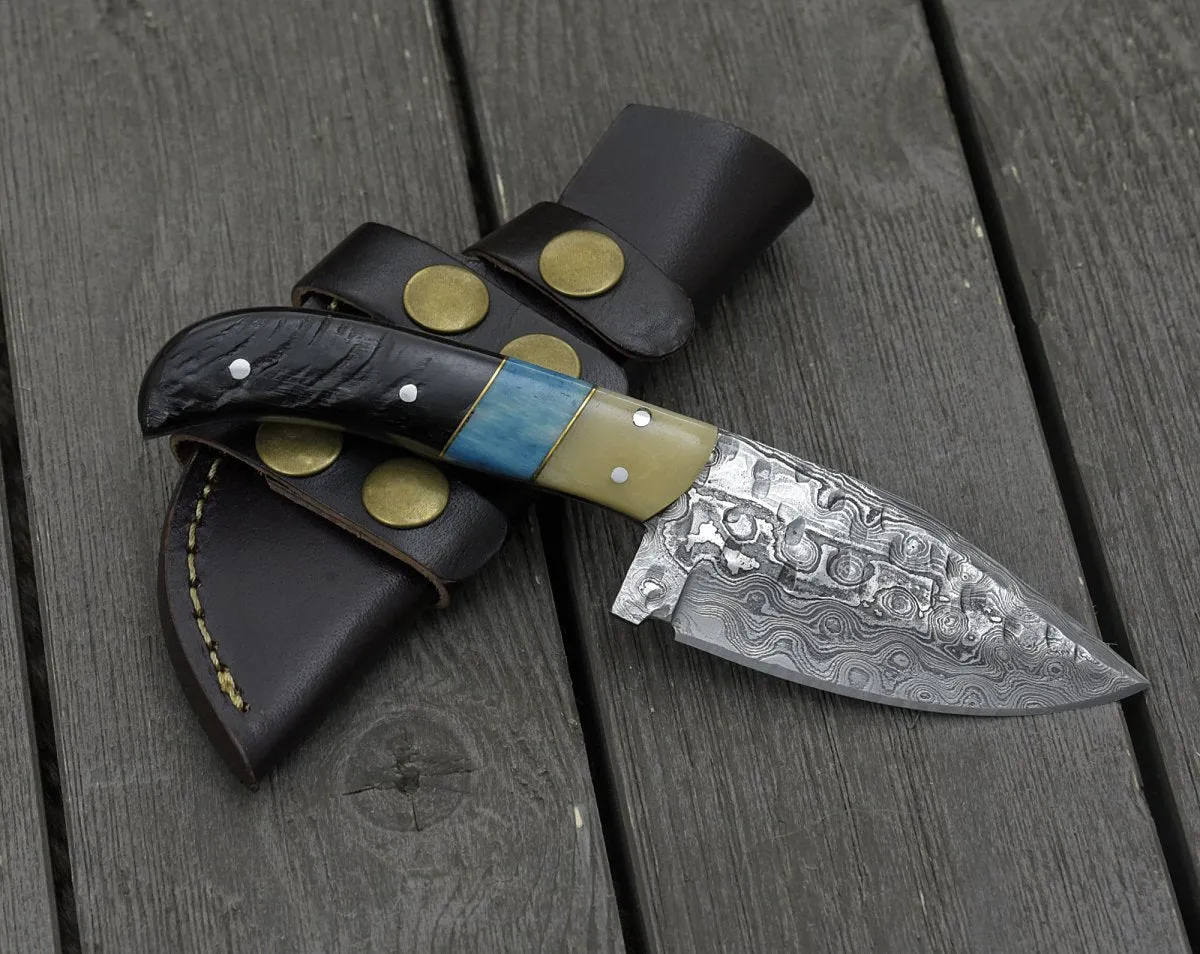 Stormfury Skinning Knife with Ram Horn & Bone Handle