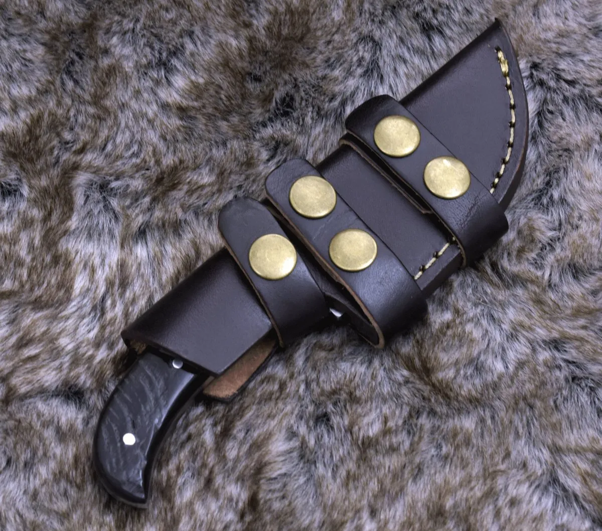 Stormfury Skinning Knife with Ram Horn & Bone Handle