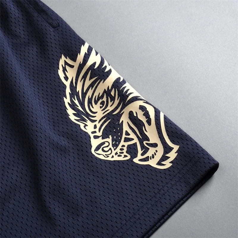 Summer New Wolves mesh Shorts Quick Drying Breathable graphic  Running Training Shorts