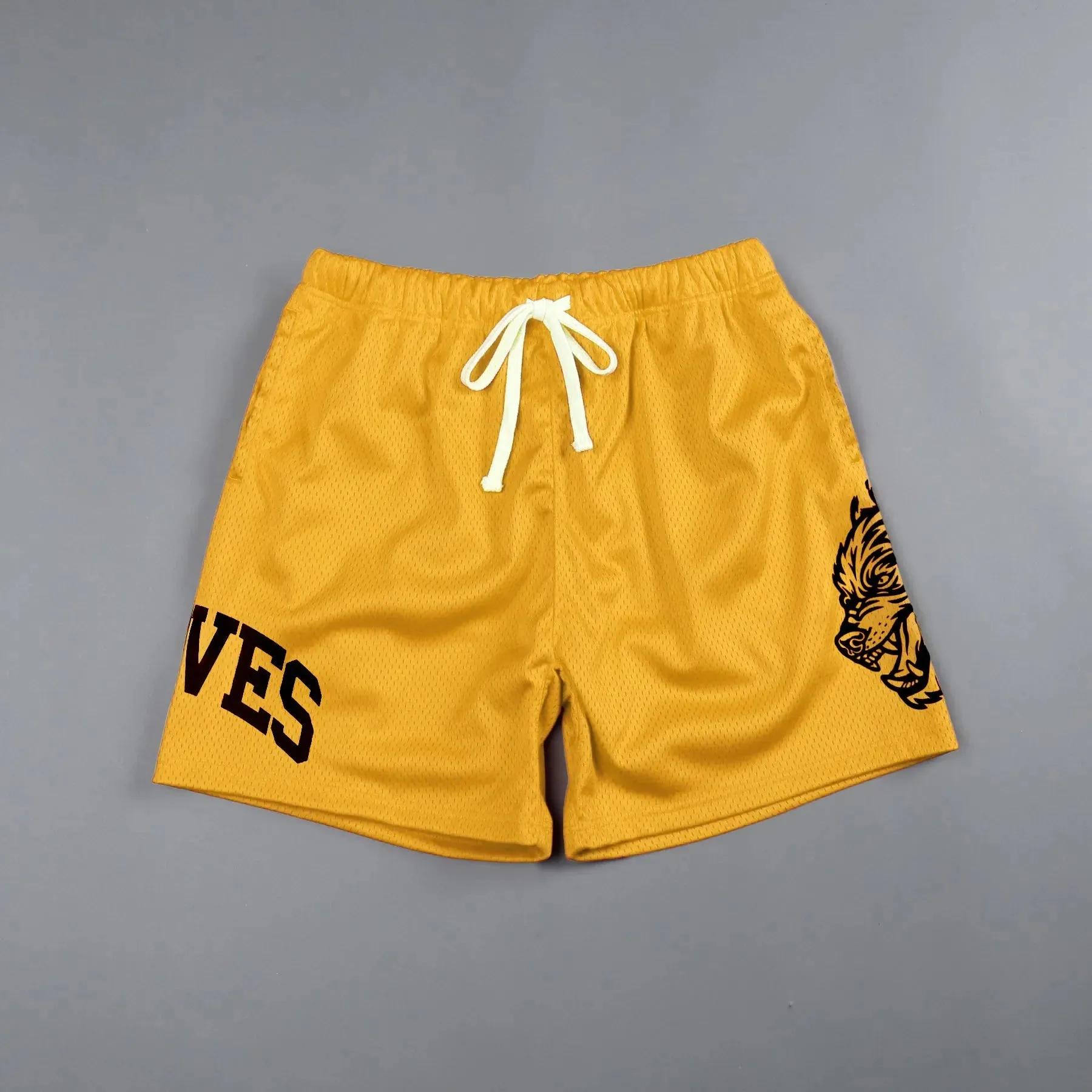 Summer New Wolves mesh Shorts Quick Drying Breathable graphic  Running Training Shorts