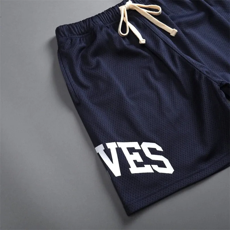 Summer New Wolves mesh Shorts Quick Drying Breathable graphic  Running Training Shorts