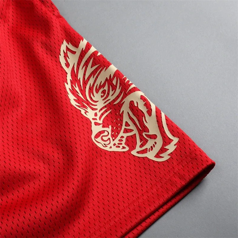 Summer New Wolves mesh Shorts Quick Drying Breathable graphic  Running Training Shorts