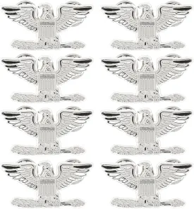 SUPERFINDINGS 8Pcs Wings Pin Platinum Wing Pilot Badge Pilot Costume Lapel Pin Eagle Zinc Alloy Brooches Air Force Wing Pin Aviator Wings Pin for Hat Shirt Uniform Pilot Costume, 21.5x41mm