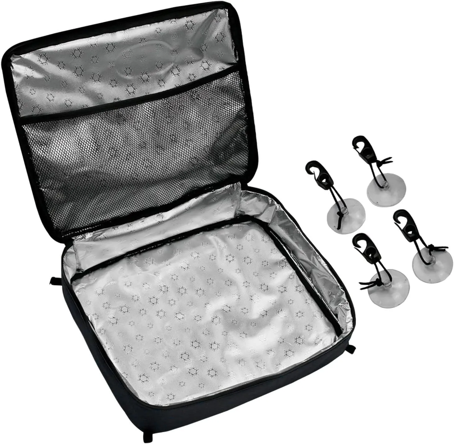 Surf Sup Deck Cooler Bag Paddle Board Cooler Mesh Top Pocket Waterproof Insulated Storage Bag Portable Suction Cup Zipper Nylon Fabric Board Bags Capacity 10 L for Paddleboard, SUP Board and(B)