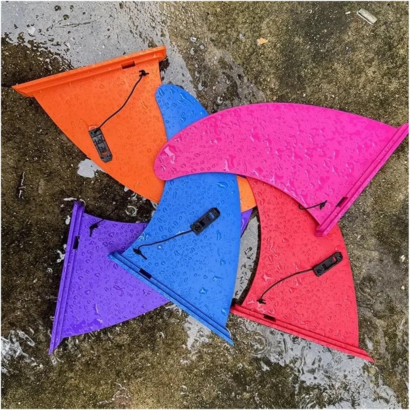 Surf Wave fin SUP Accessory stablizer, Stand up Paddle Board Surfboard Slide-in Central fin Side fin(Orange 9 inch)