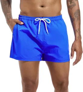 Swim Trunks Mens 3 Inch Mesh Liner Men's Swimwear Bathing Suit Short Swimming Trunks for Men Beach Shorts