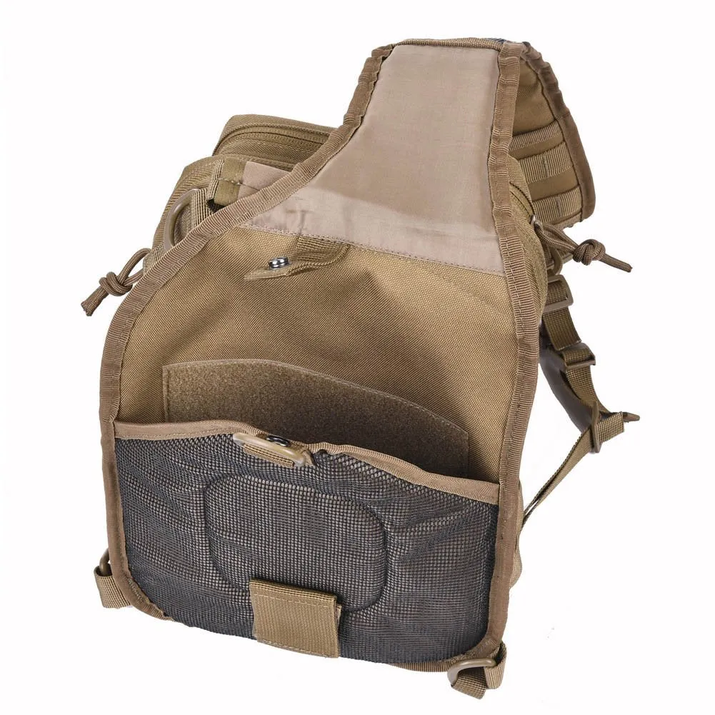 Tactical Sling Bag Military Single Shoulder Backpack Pack Range Bags Tan