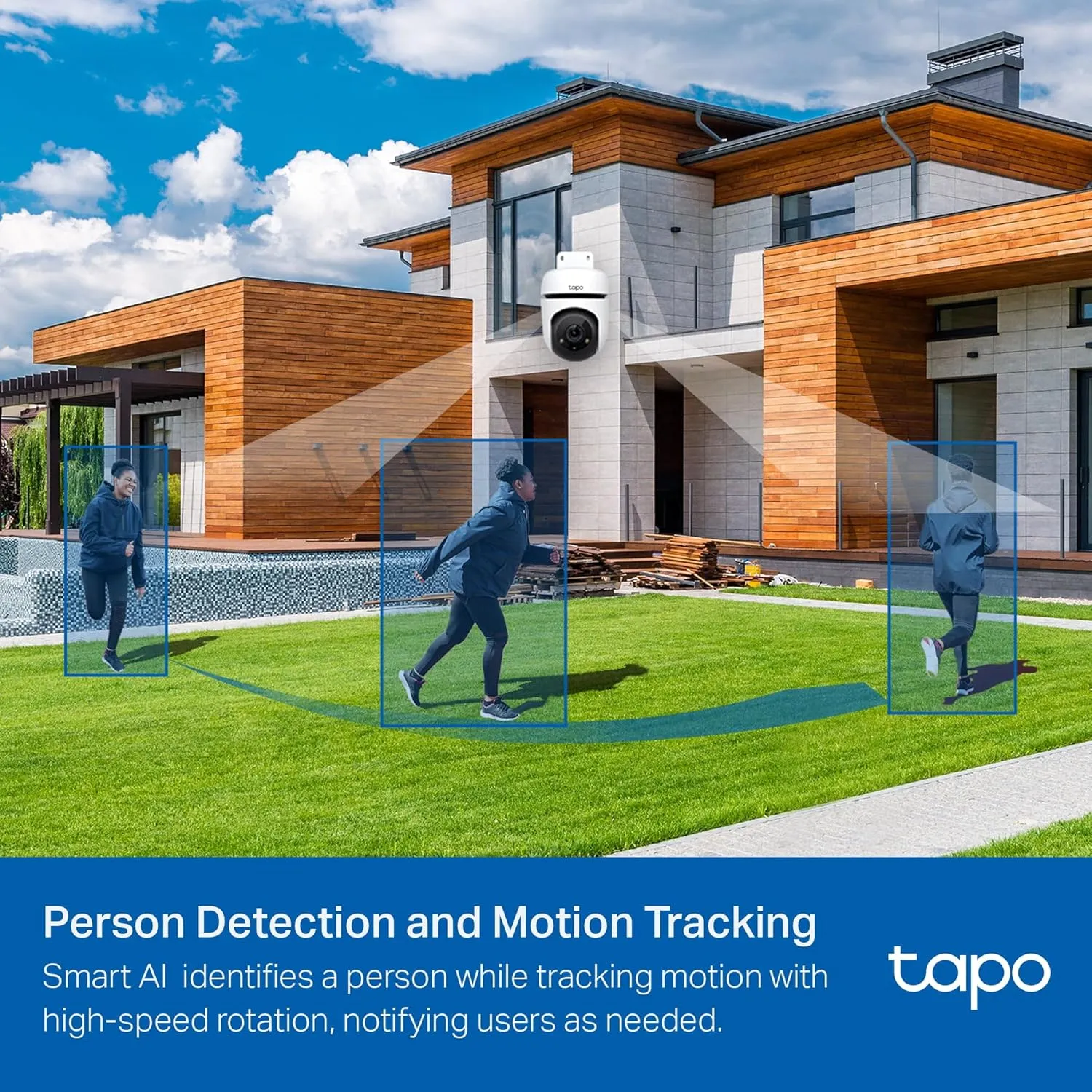 Tapo 1080P Outdoor Wired Pan/Tilt Security Wi-Fi Camera, 360 View, Motion Tracking, Works with Alexa & Google Home, Night Vision, Free AI Detection, Cloud & SD Card Storage(up to 512GB), Tapo C500