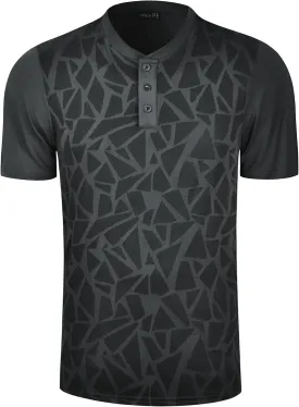 TAPULCO Collarless Golf Shirts for Men Quick Dry Color Block Breathable Soft Athletic Casual Daily T-Shirts