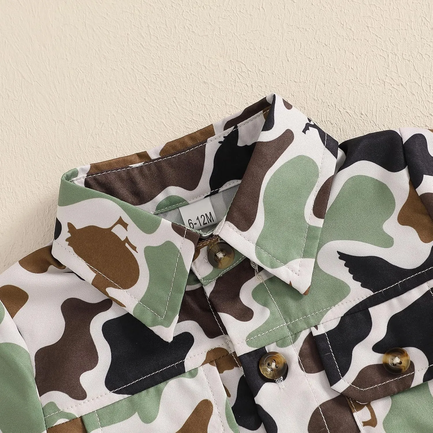 Toddler Baby Boy Hunting Outfit Duck Camo Button Down Short Sleeve Shirt Top and Shorts Set 2Pcs Summer Outfits