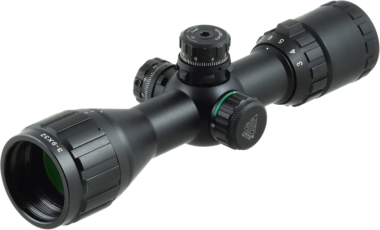 UTG 3-9X32 1" BugBuster Scope, AO, RGB Mil-dot, QD Rings , Black