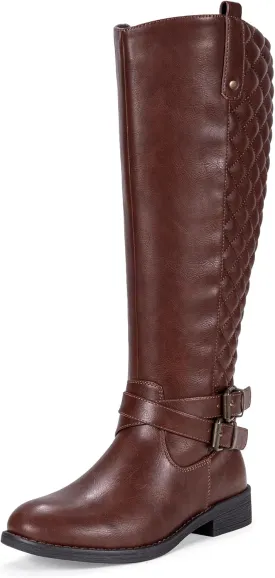 Vepose Women's 949 Knee High Boots,Tall Riding Boots Low Heel with Wide Calf