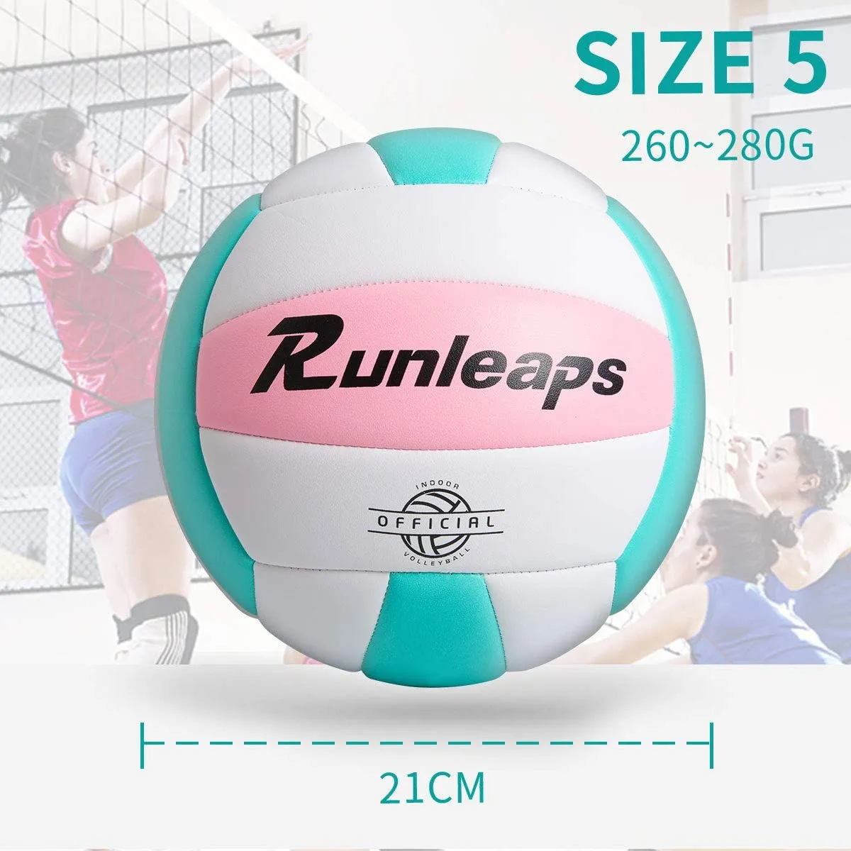 Volleyball, Waterproof Indoor Outdoor Volleyball for Beach Game Gym Training (Official Size 5)