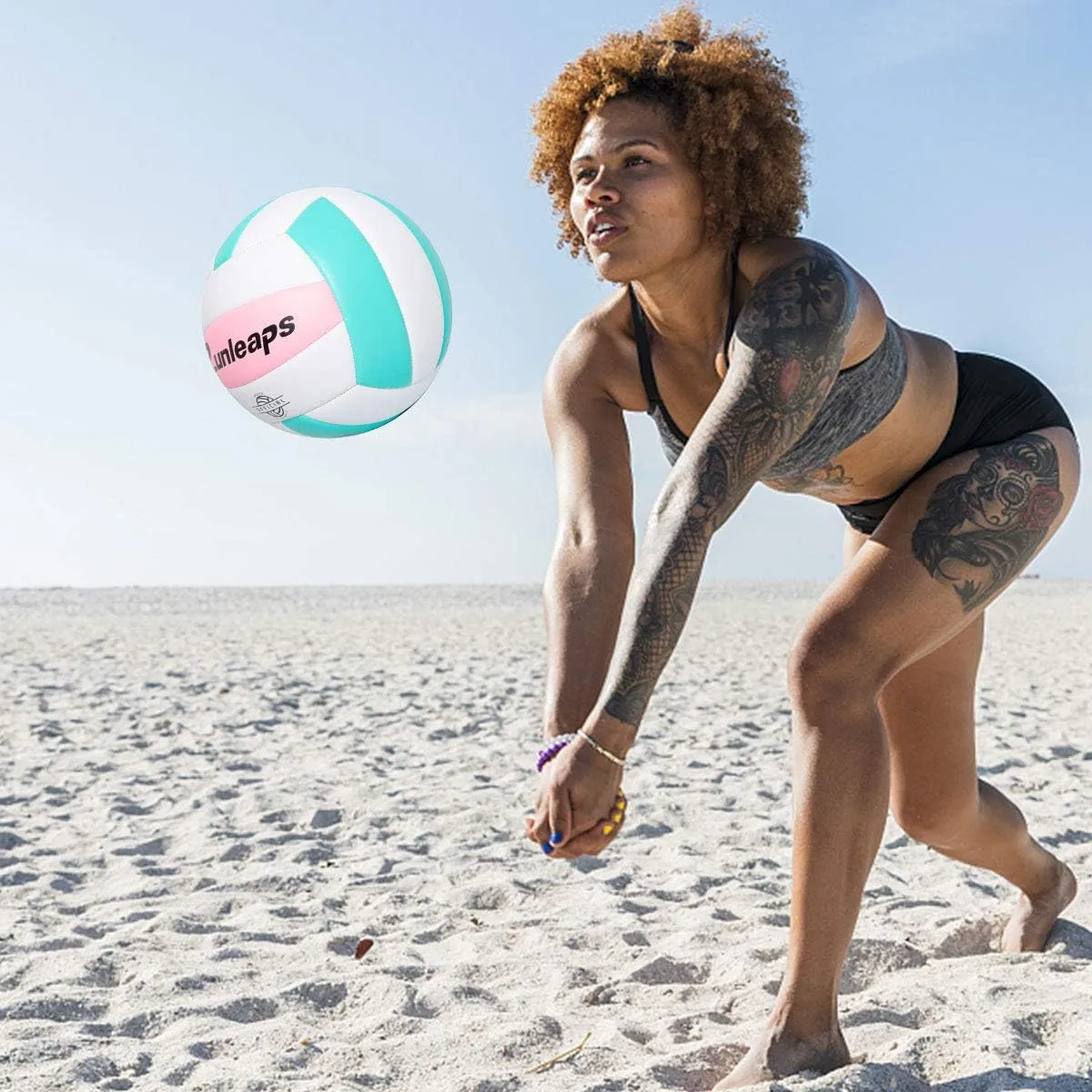 Volleyball, Waterproof Indoor Outdoor Volleyball for Beach Game Gym Training (Official Size 5)