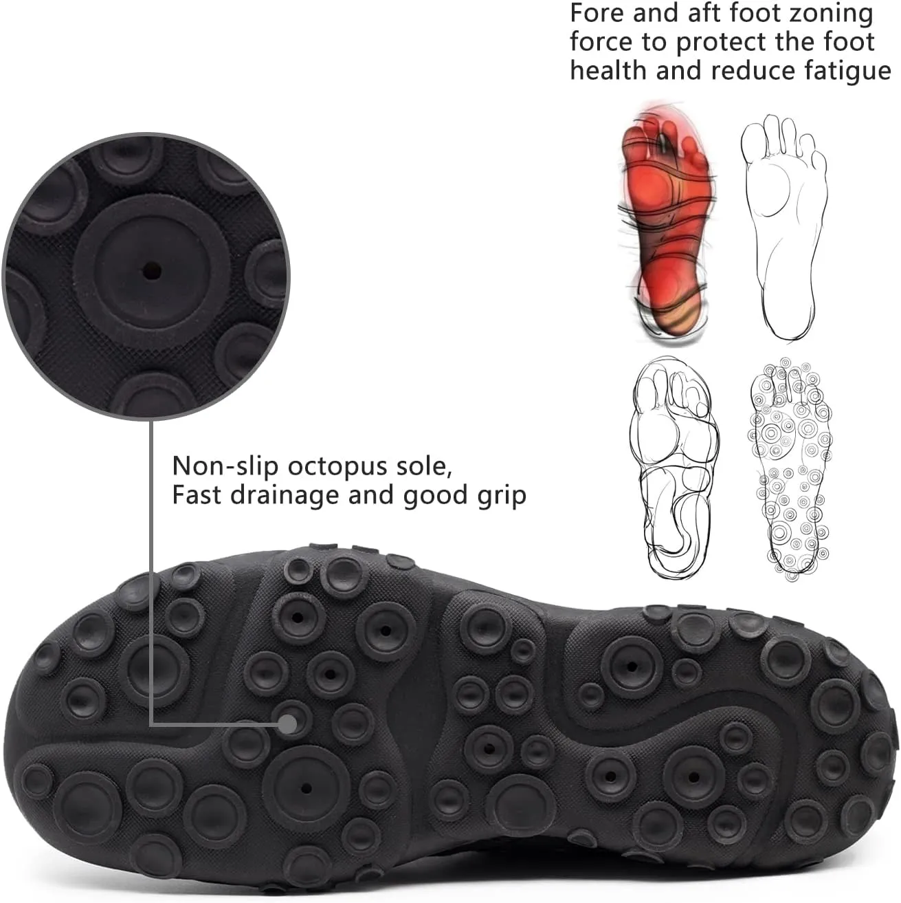 Women Men Quick-Dry Water Shoes Barefoot Non-Slip Hike Beach Aqua Swim Camping Sports Kayaking Diving Boat Fish Shoes