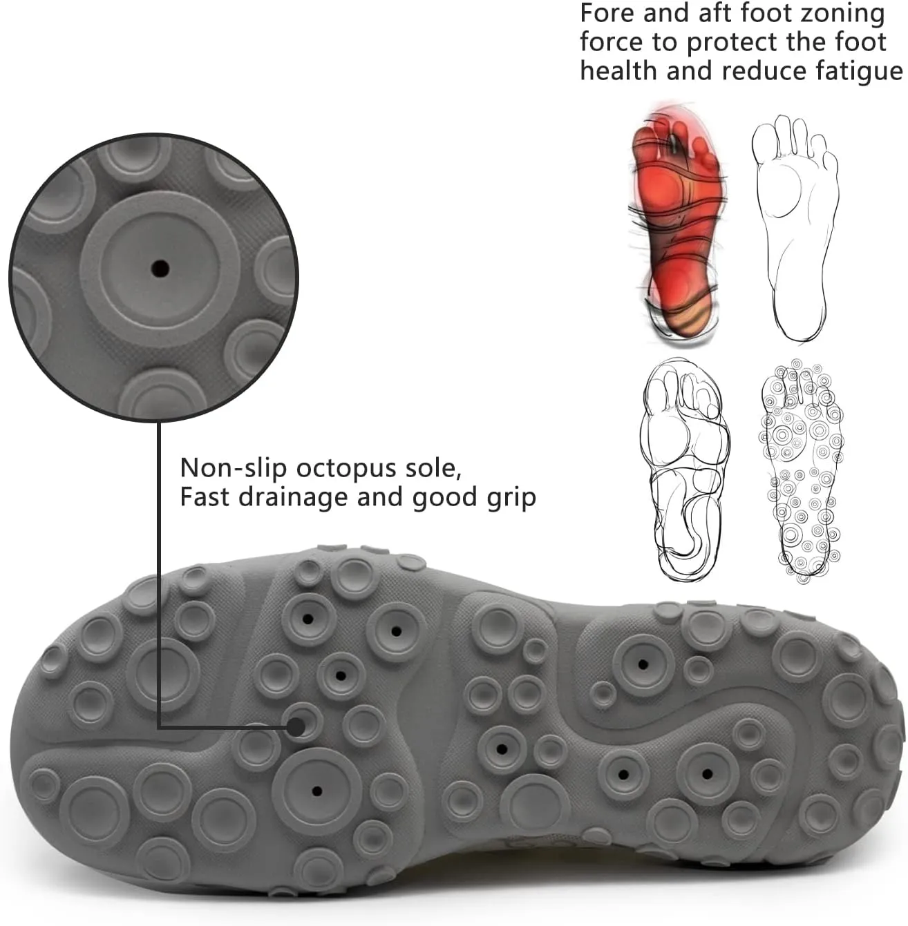 Women Men Quick-Dry Water Shoes Barefoot Non-Slip Hike Beach Aqua Swim Camping Sports Kayaking Diving Boat Fish Shoes